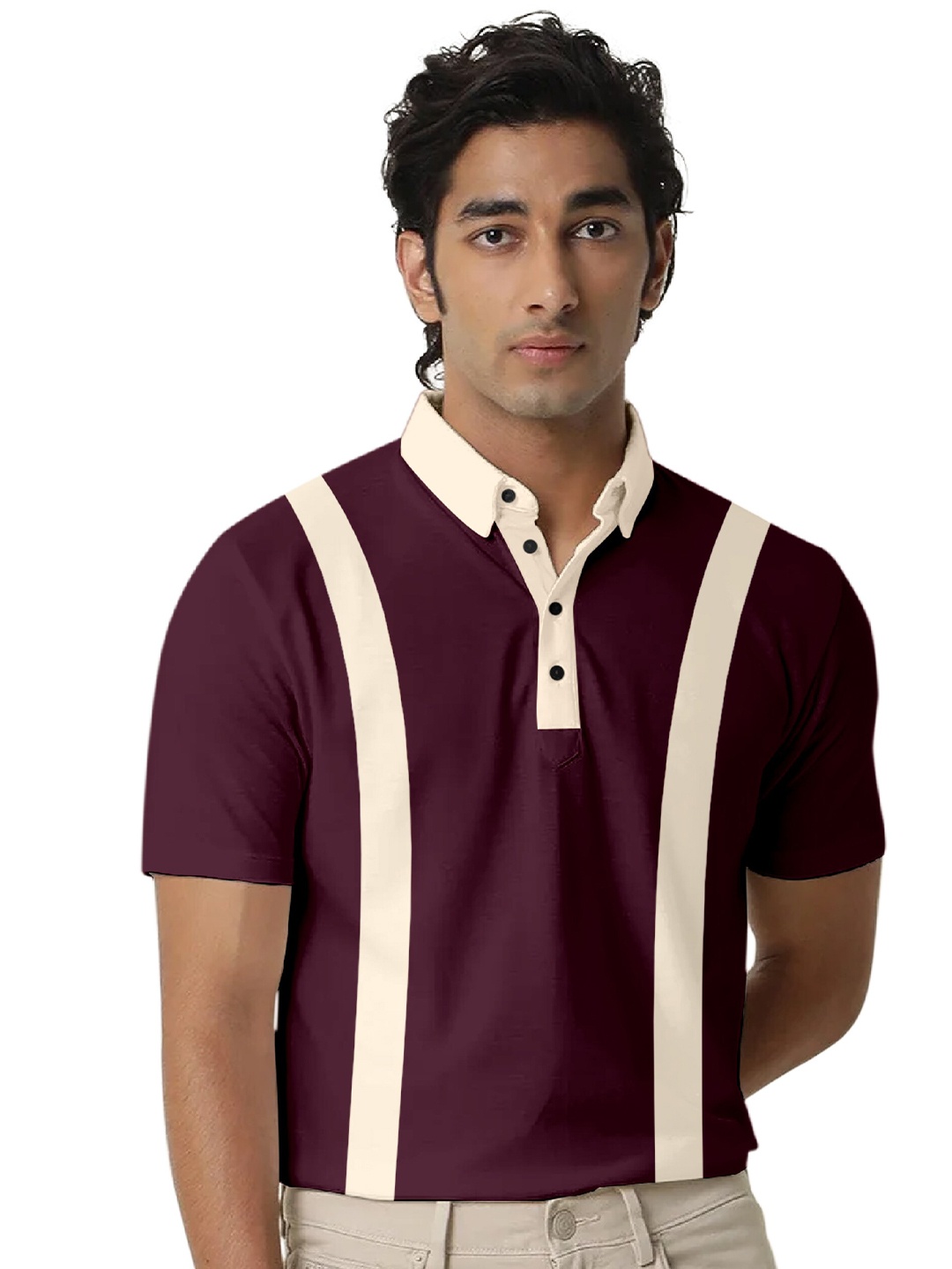 

FTX Polo Collar Regular Fit T-shirt, Maroon