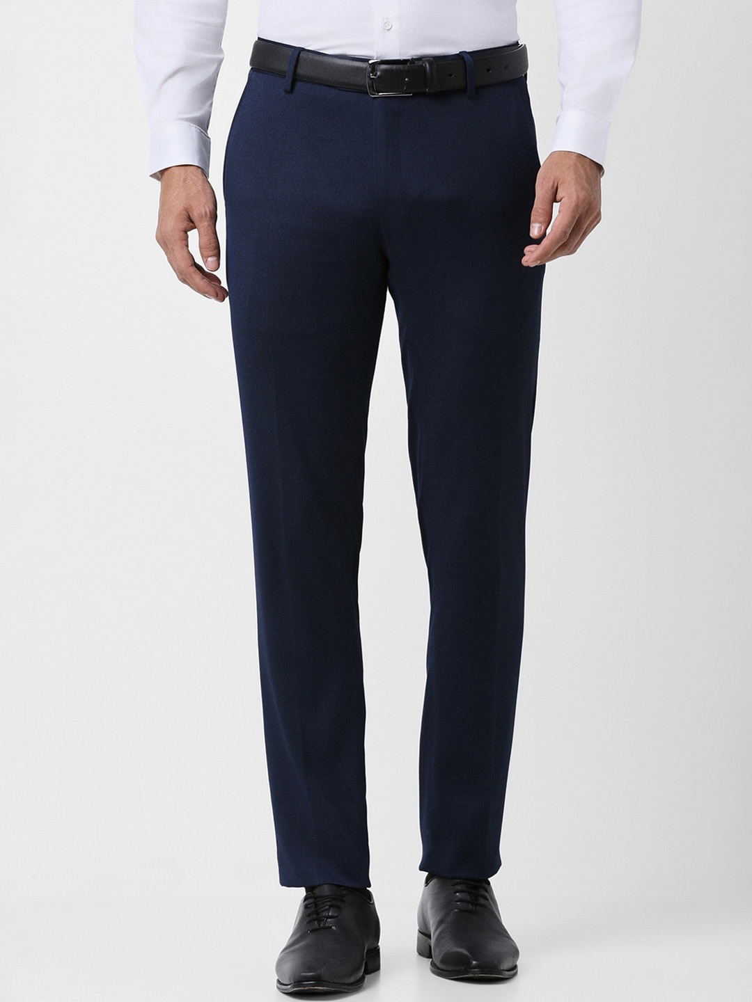 

Peter England Elite Men Slim Fit Mid-Rise Formal Trousers, Navy blue