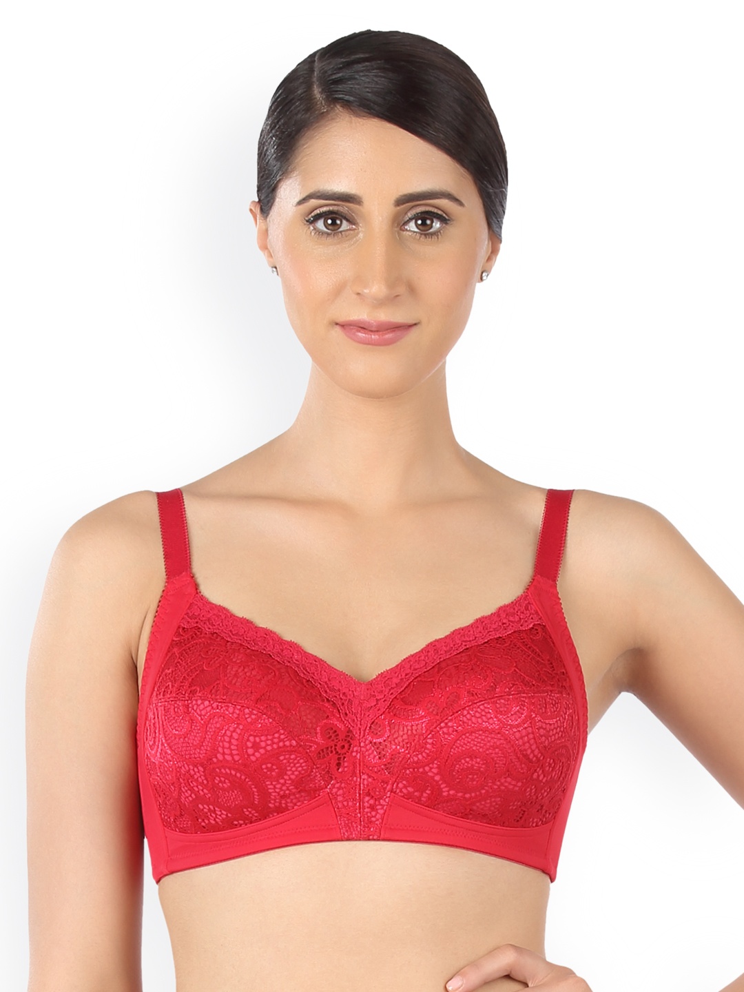 

Triumph Delicate Doreen Wireless Non Padded Maximum Comfort Big-Cup Everyday Bra, Red