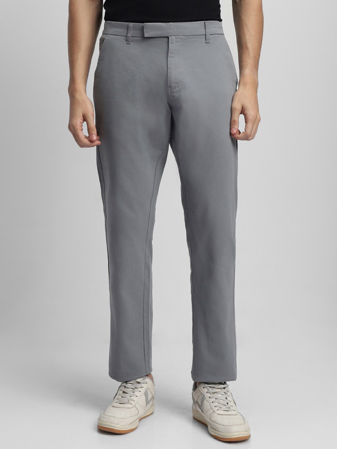 

Dennis Lingo Men Slim Fit Wrinkle Free Chinos Trousers, Grey