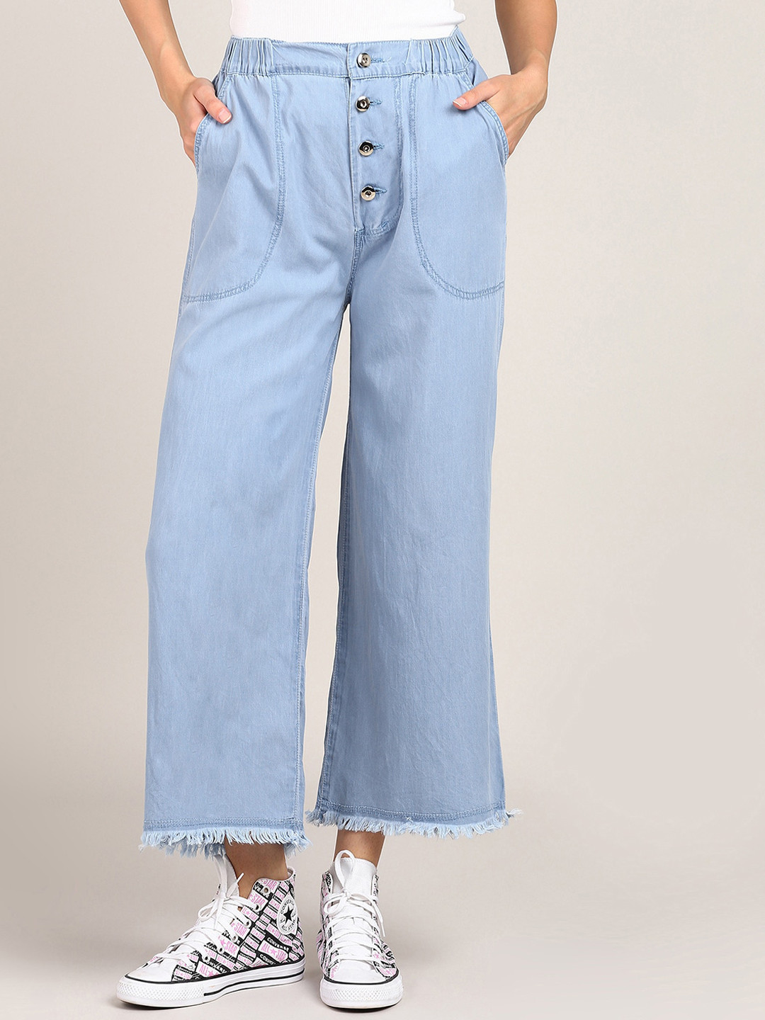 

DressBerry Women Blue Jean Flared Cotton Jeans