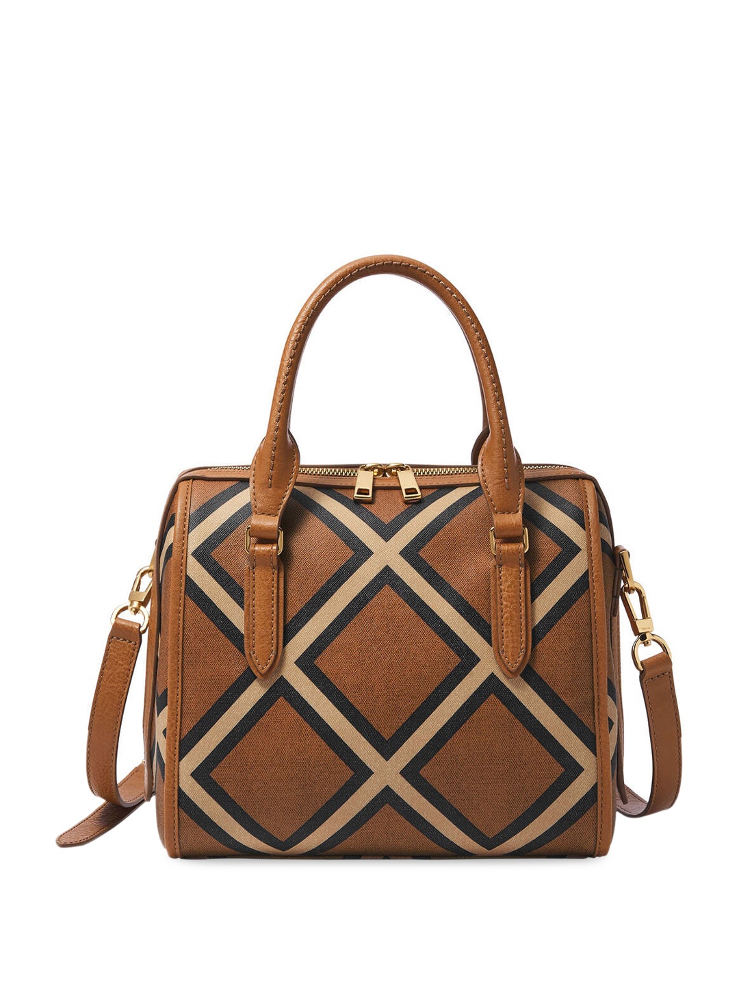 

Fossil Checked Bowling Handheld Bag, Brown