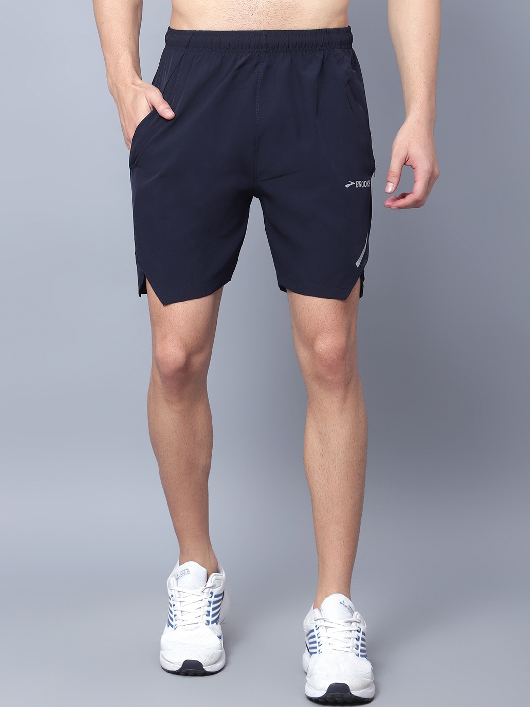 

SKY HEIGHTS Men Slim Fit Mid-Rise Sports Shorts, Navy blue