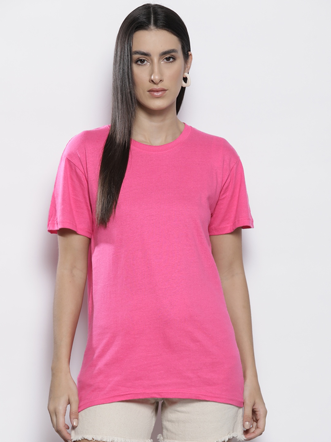 

Boohoo Pure Cotton Relaxed Fit T-shirt, Pink