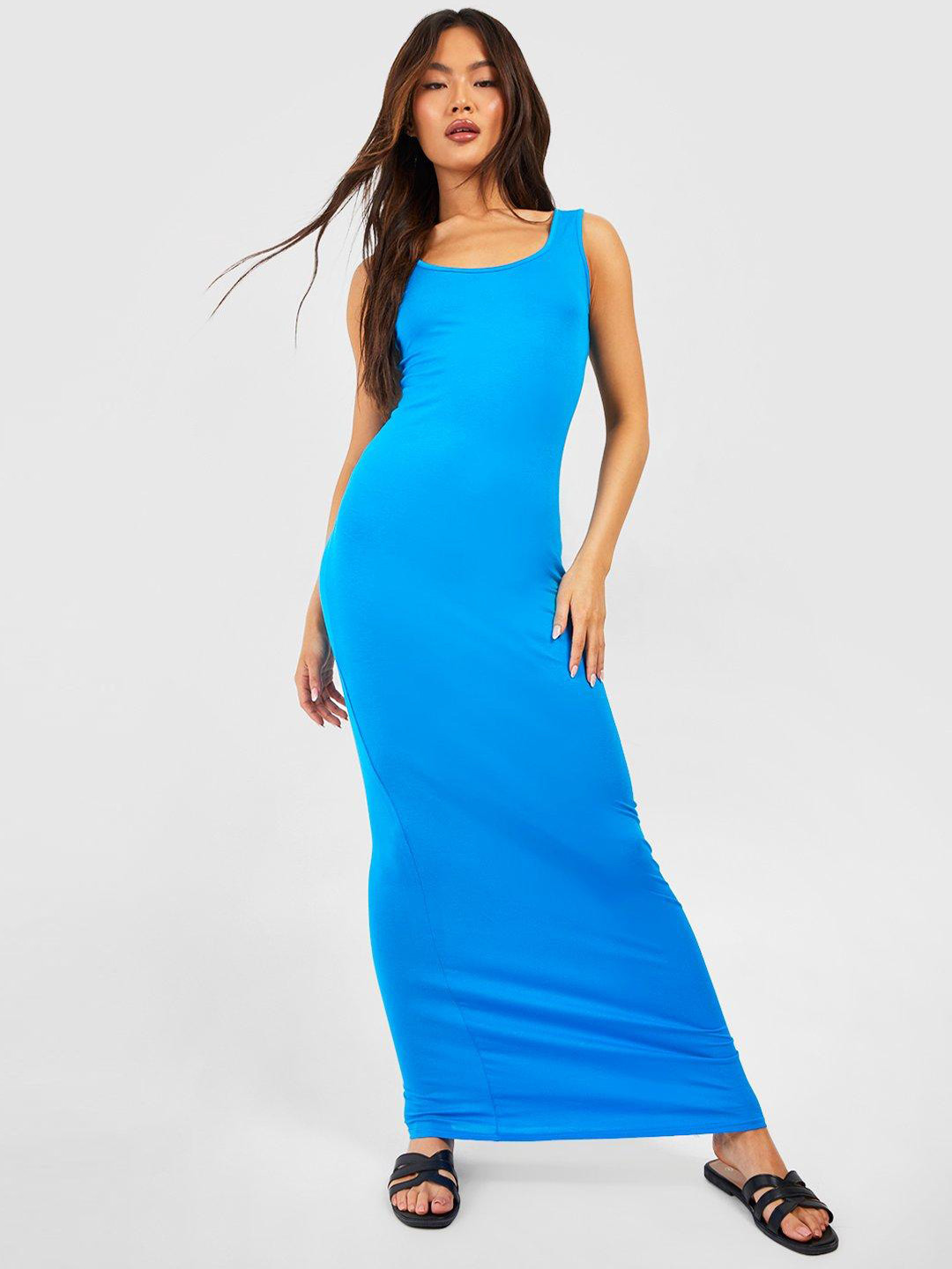 

Boohoo Solid Bodycon Maxi Dress, Blue