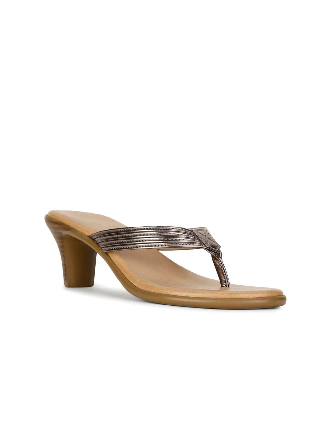 

Bata Textured Open Toe Block Heels, Grey