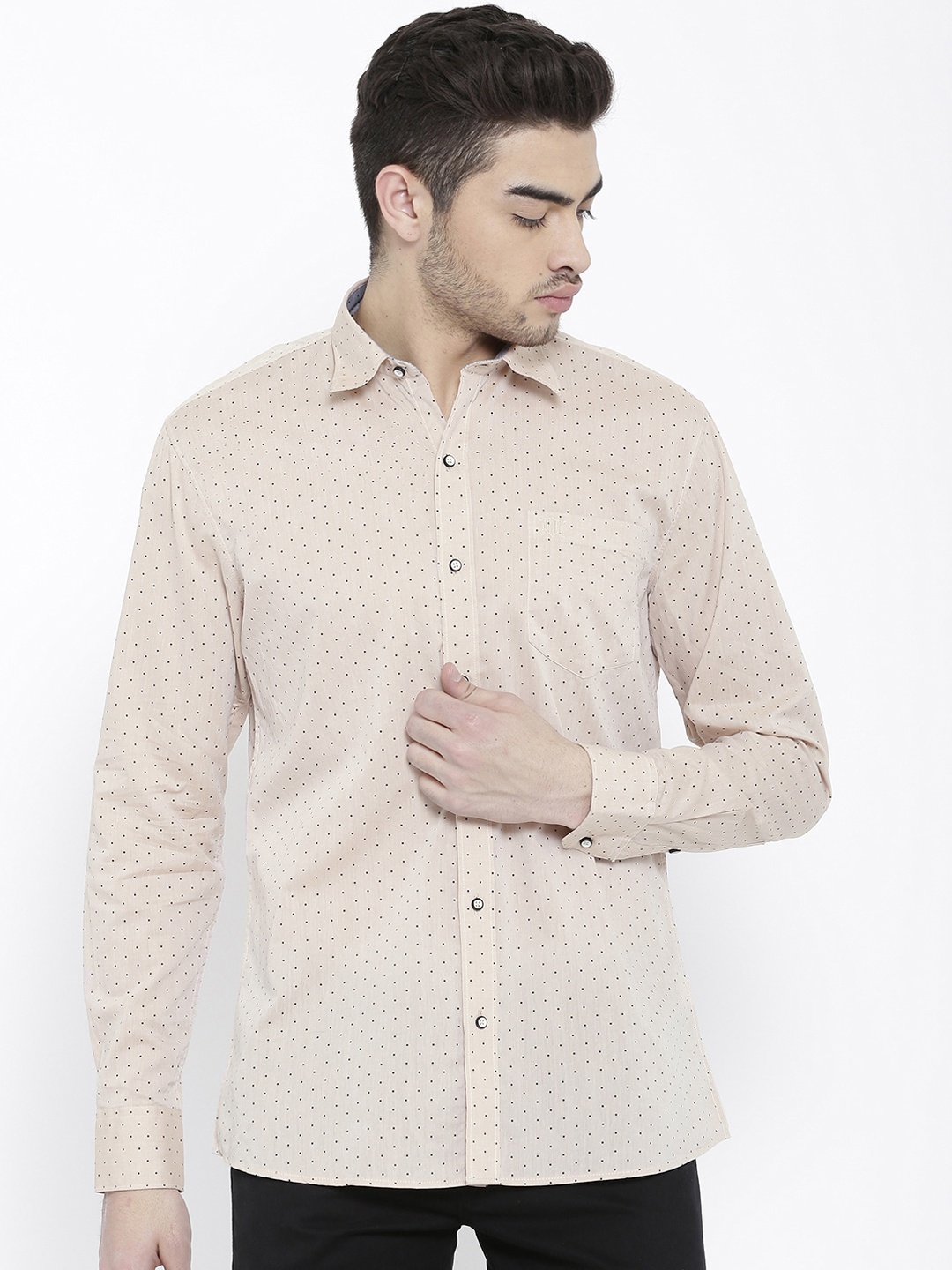 

Duke Men Beige Smart Regular Fit Printed Casual Shirt
