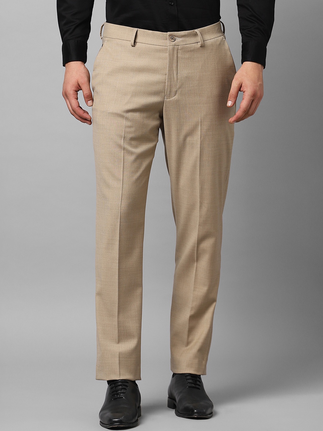 

Louis Philippe Men Slim Fit Formal Trousers, Cream