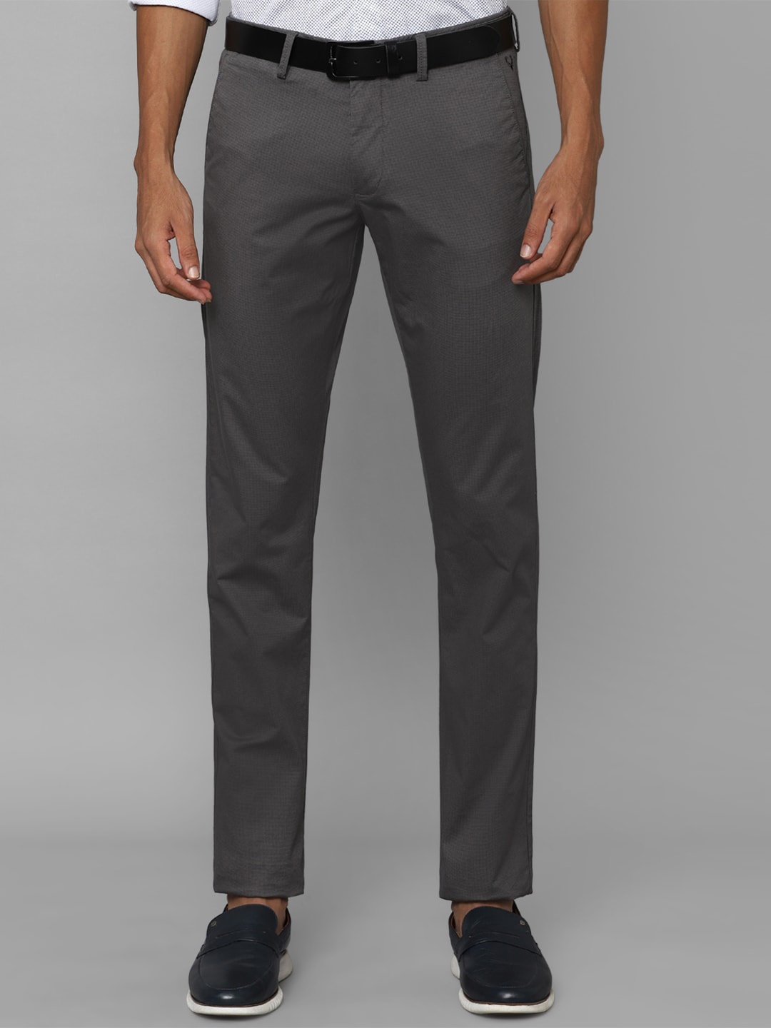 

Allen Solly Men Textured Tailored Slim Fit Casual Trousers, Grey