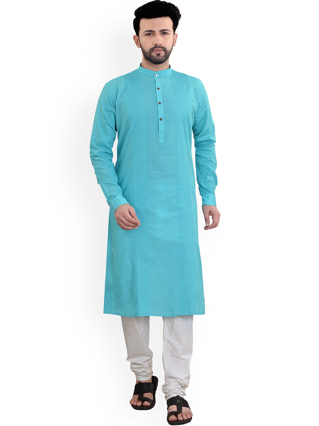 

ARRUGA Straight Kurta With Pyjamas, Turquoise blue