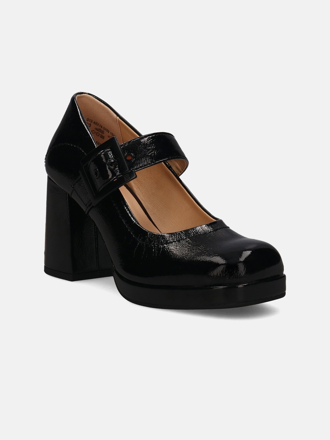 

BAGATT Gallarate Closed Back Block Mary Janes With Buckles, Black