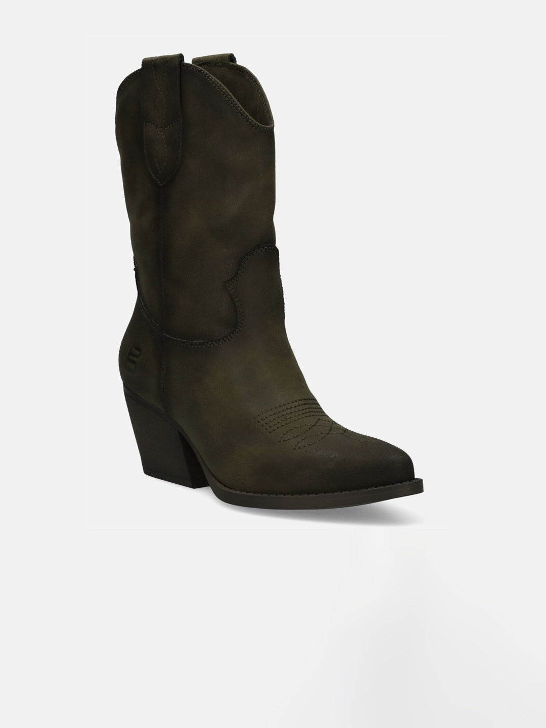 

BAGATT Women Messina Heeled High-Top Cow Boy Boots, Olive