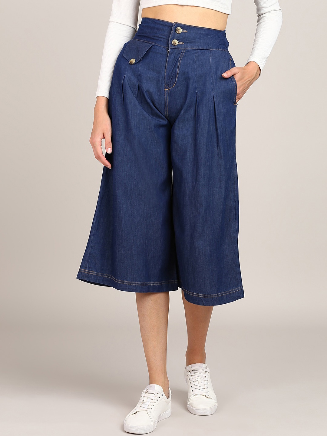 

DressBerry Women Blue Flared Low-Rise Cotton Jeans