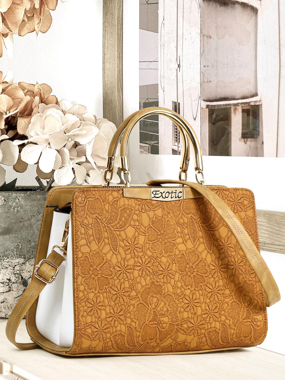

Exotic Self Design Shopper Handheld Bag, Mustard