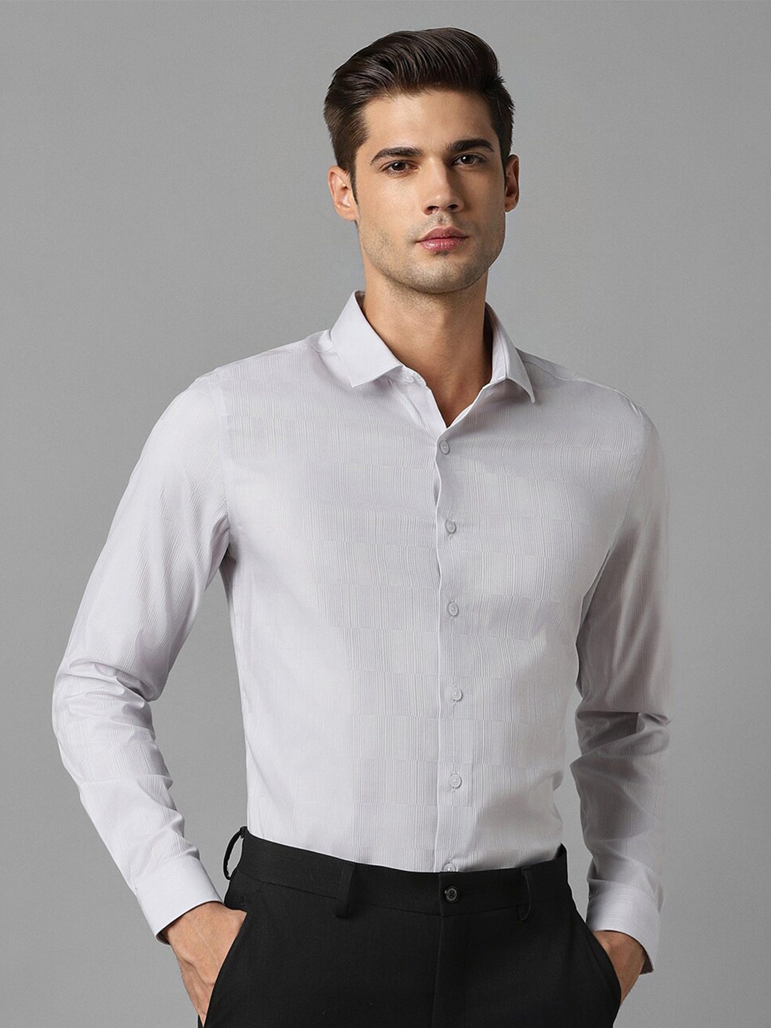

Louis Philippe Slim Fit Opaque Formal Shirt, Grey