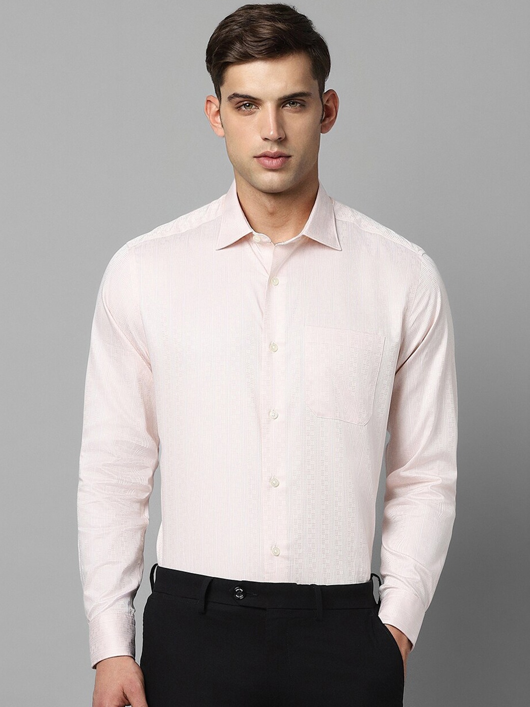 

Louis Philippe Gods & Kings Textured Opaque Giza Cotton Formal Shirt, Cream