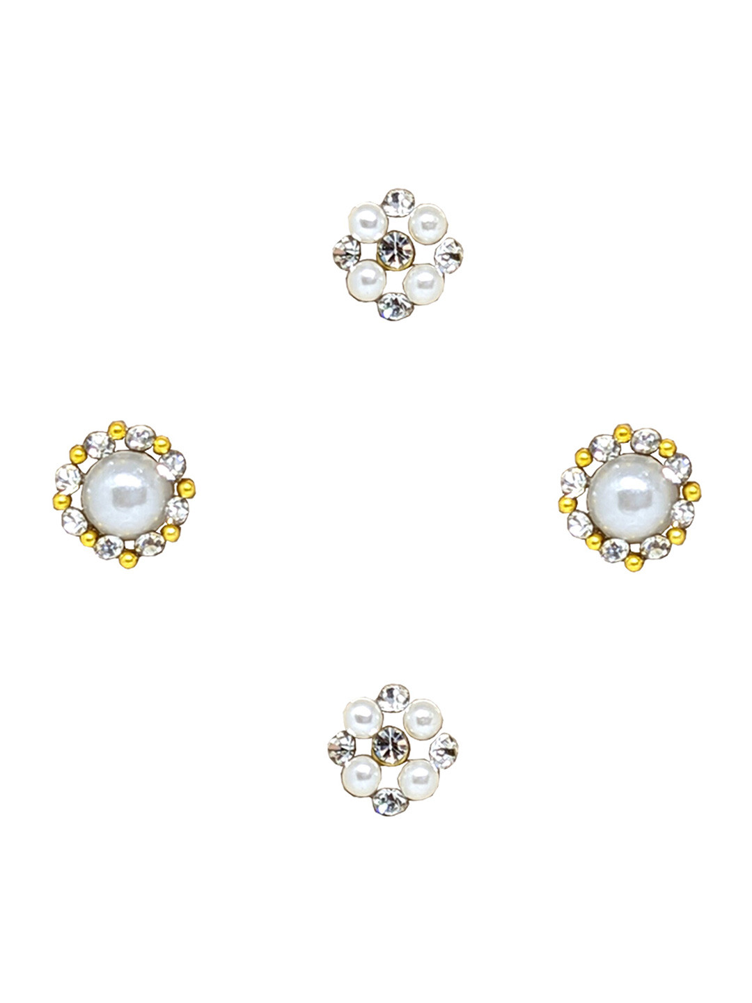 

Comet Busters 4 Pcs Nose Studs Stick Ons Self Adhesive Fake Nose Studs Bindi's, Silver