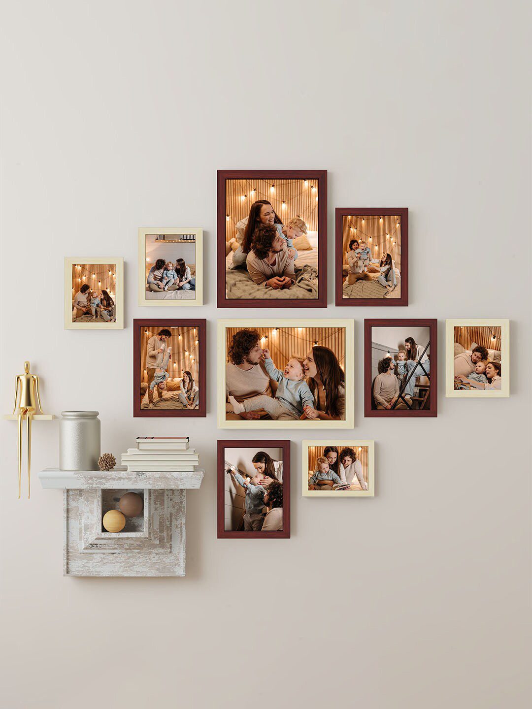 

Art Street Brown & Beige 10-Pieces Wall Photo Frames
