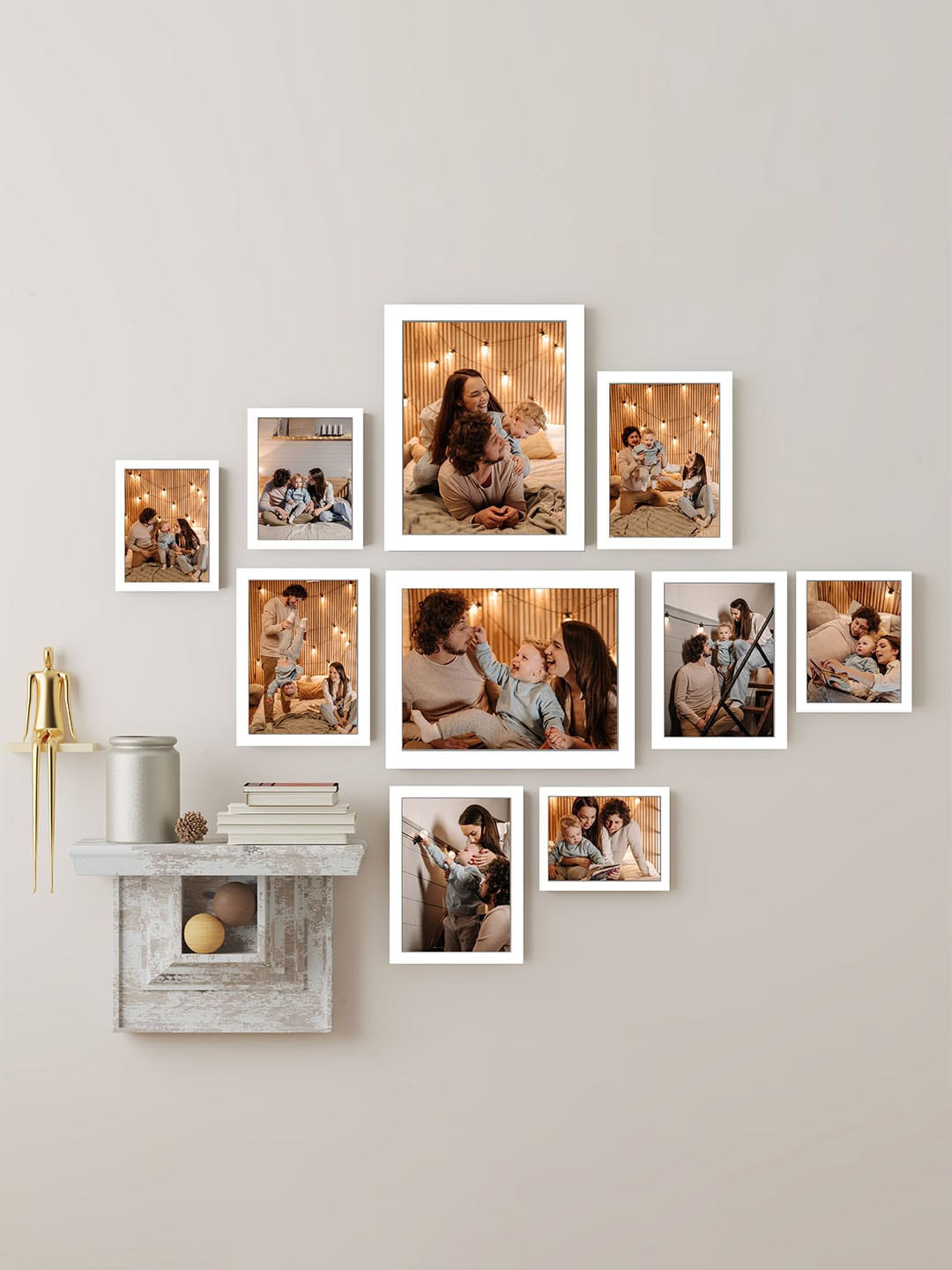 

Art Street White 10-Pieces Wall Photo Frames