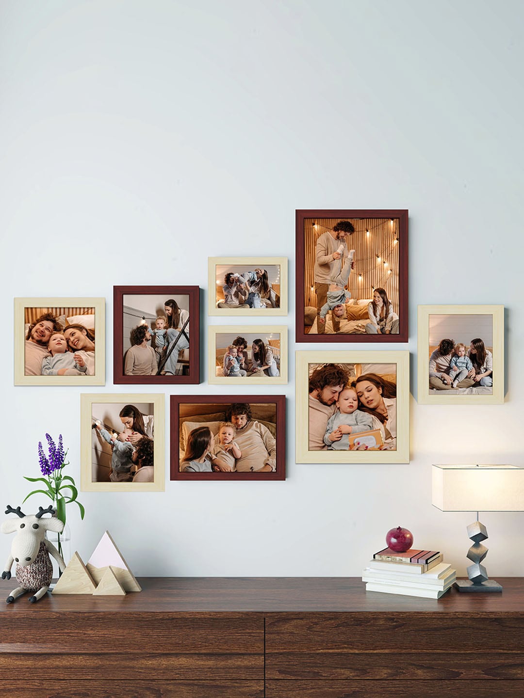 

Art Street Brown & Beige 9-Pieces Wall Photo Frames