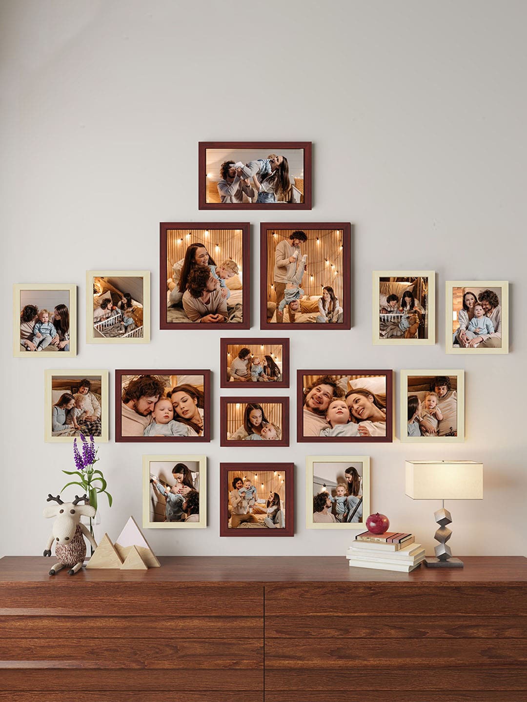 

Art Street Brown & Beige 16-Pieces Wall Photo Frames