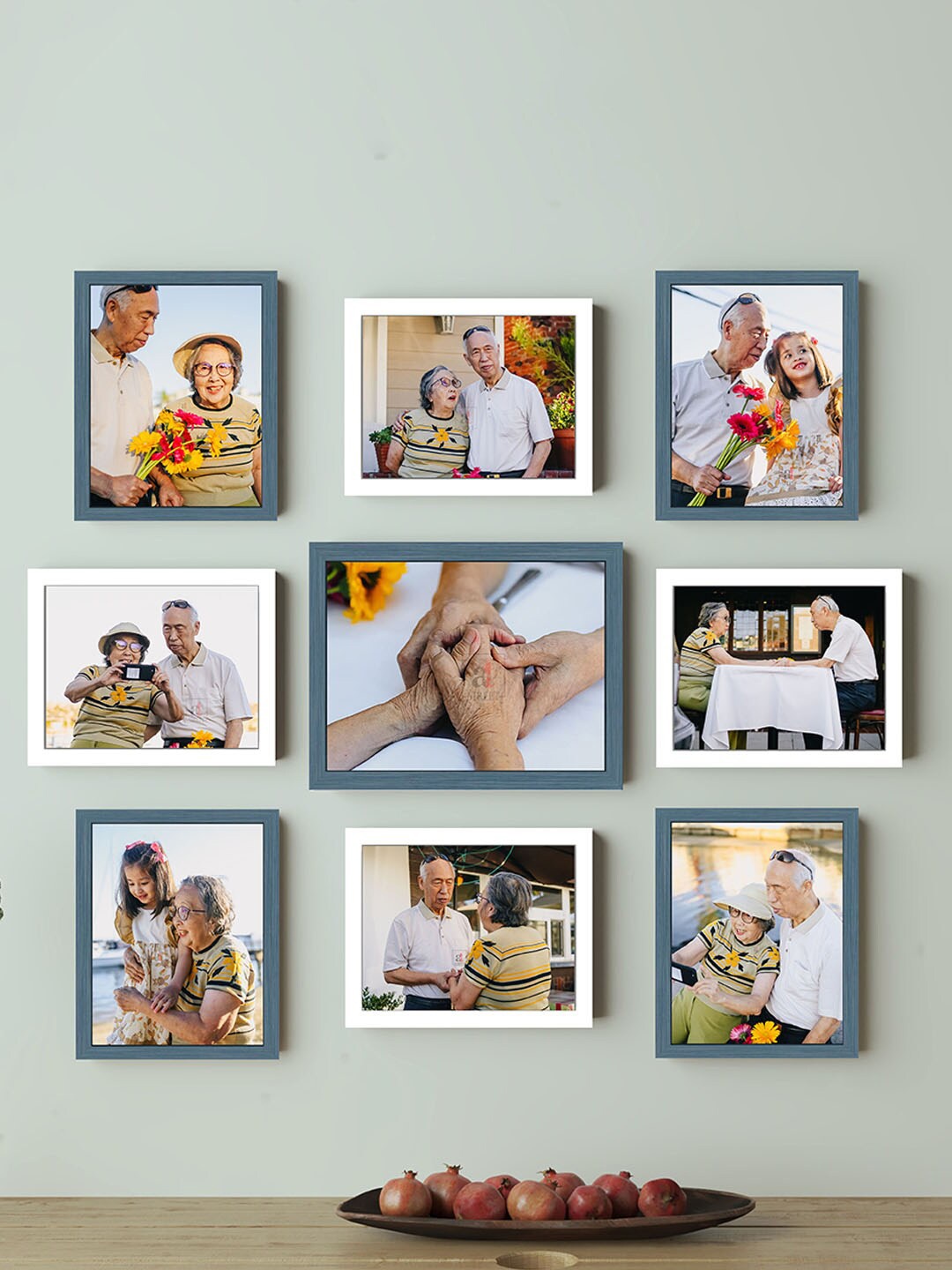 

Art Street White & Teal Blue 9-Pieces Wall Photo Frames
