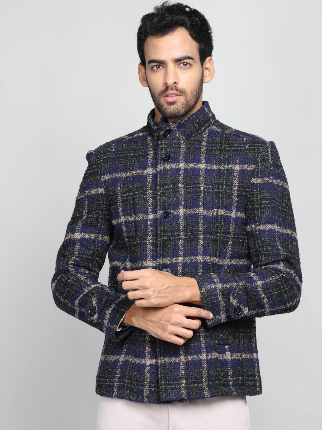 

Dlanxa Checked Tweed Over Coat, Beige