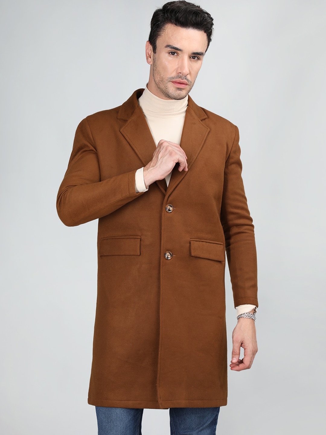 

Dlanxa Longline Tweed Over Coat, Brown