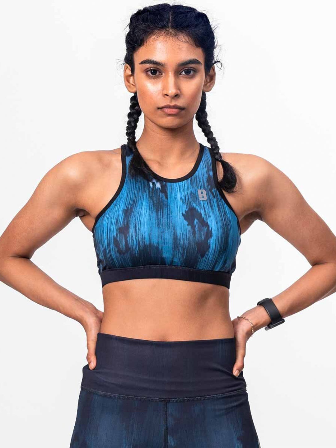

Baller Athletik Abstract Full Coverage Heavily Padded Bra With All Day Comfort, Blue
