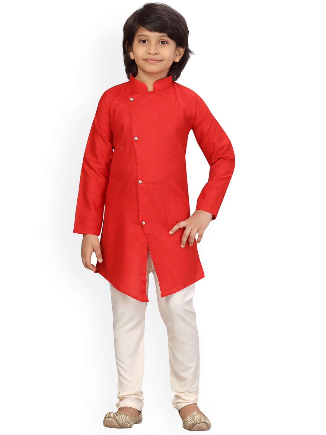 

BAESD Boys Mandarin Collar Pure Cotton Straight Kurta with Pyjamas, Maroon