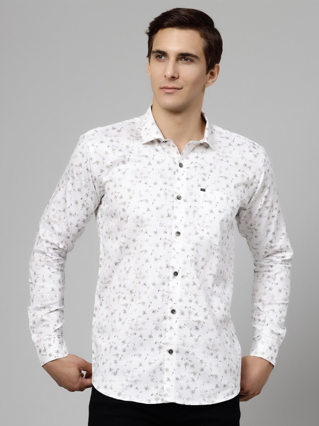 

JADEBERRY Men Blue Standard Floral Opaque Printed Formal Shirt
