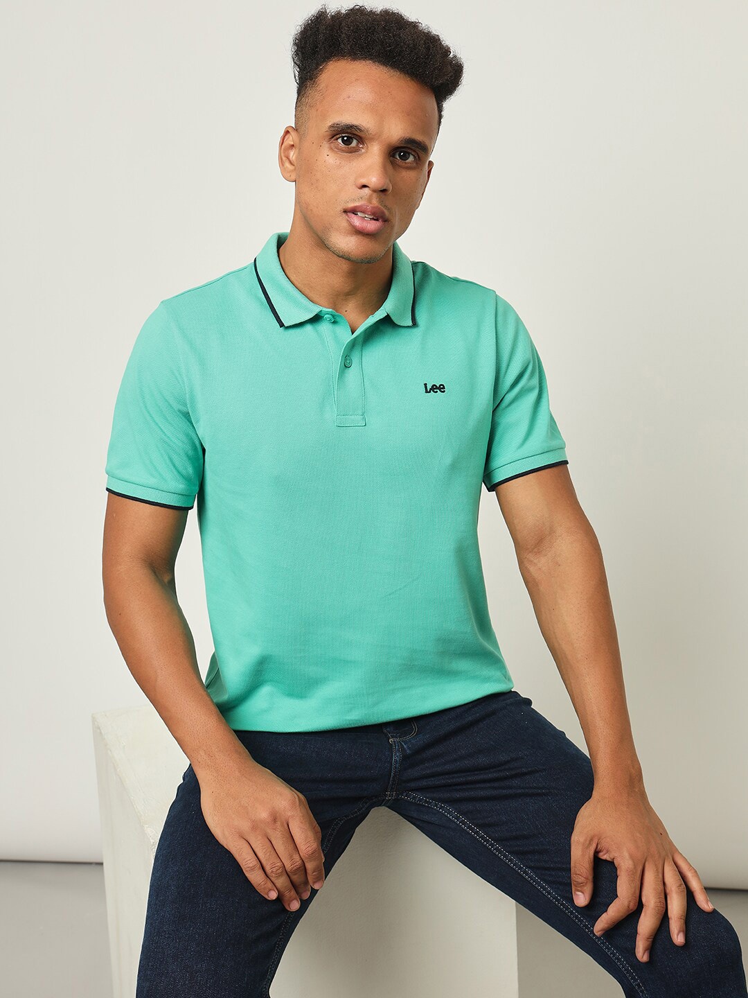 

Lee Polo Collar Slim Fit Cotton T-Shirt, Green