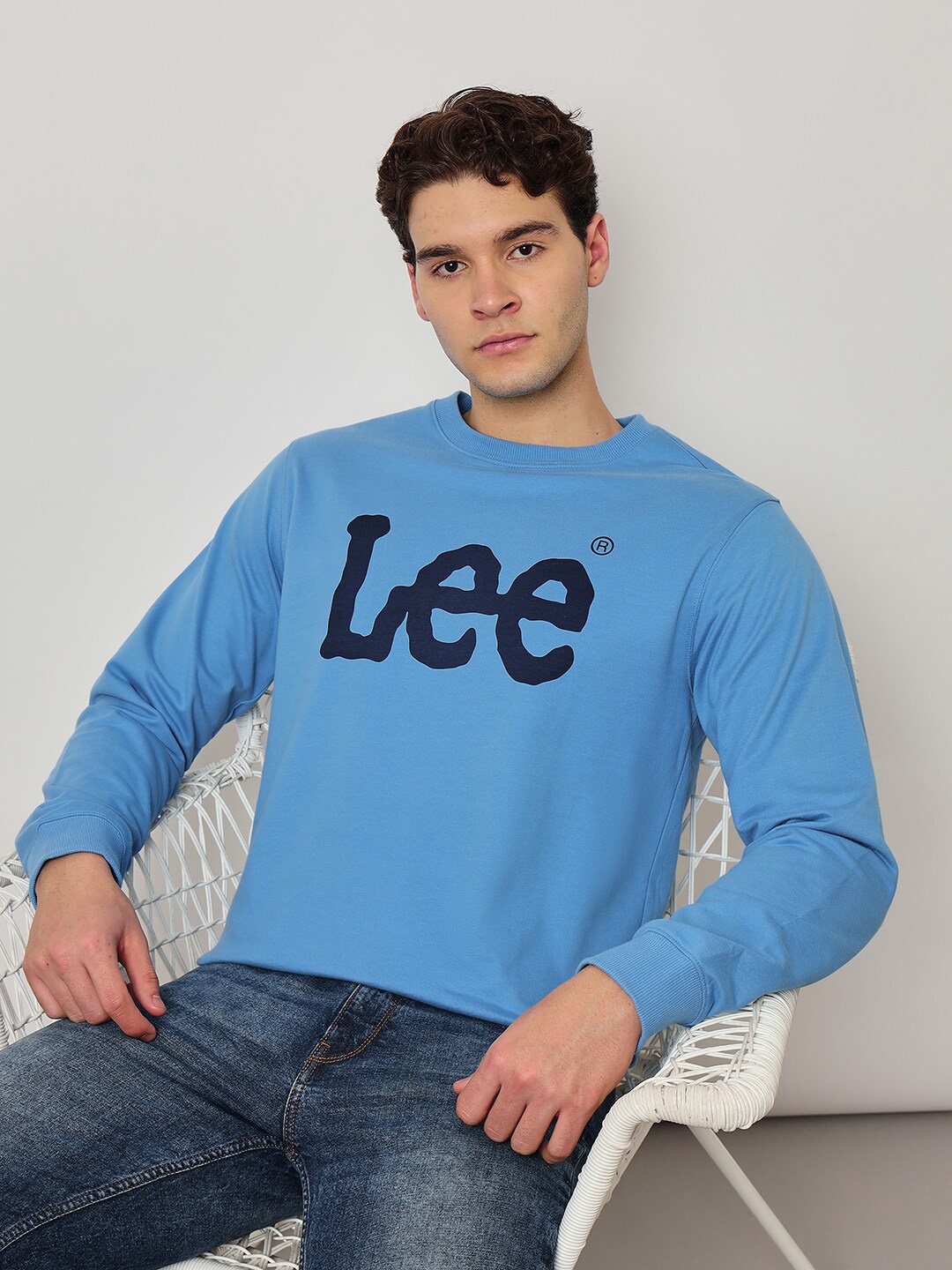 

Lee Typography Printed Cotton Pullover, Blue