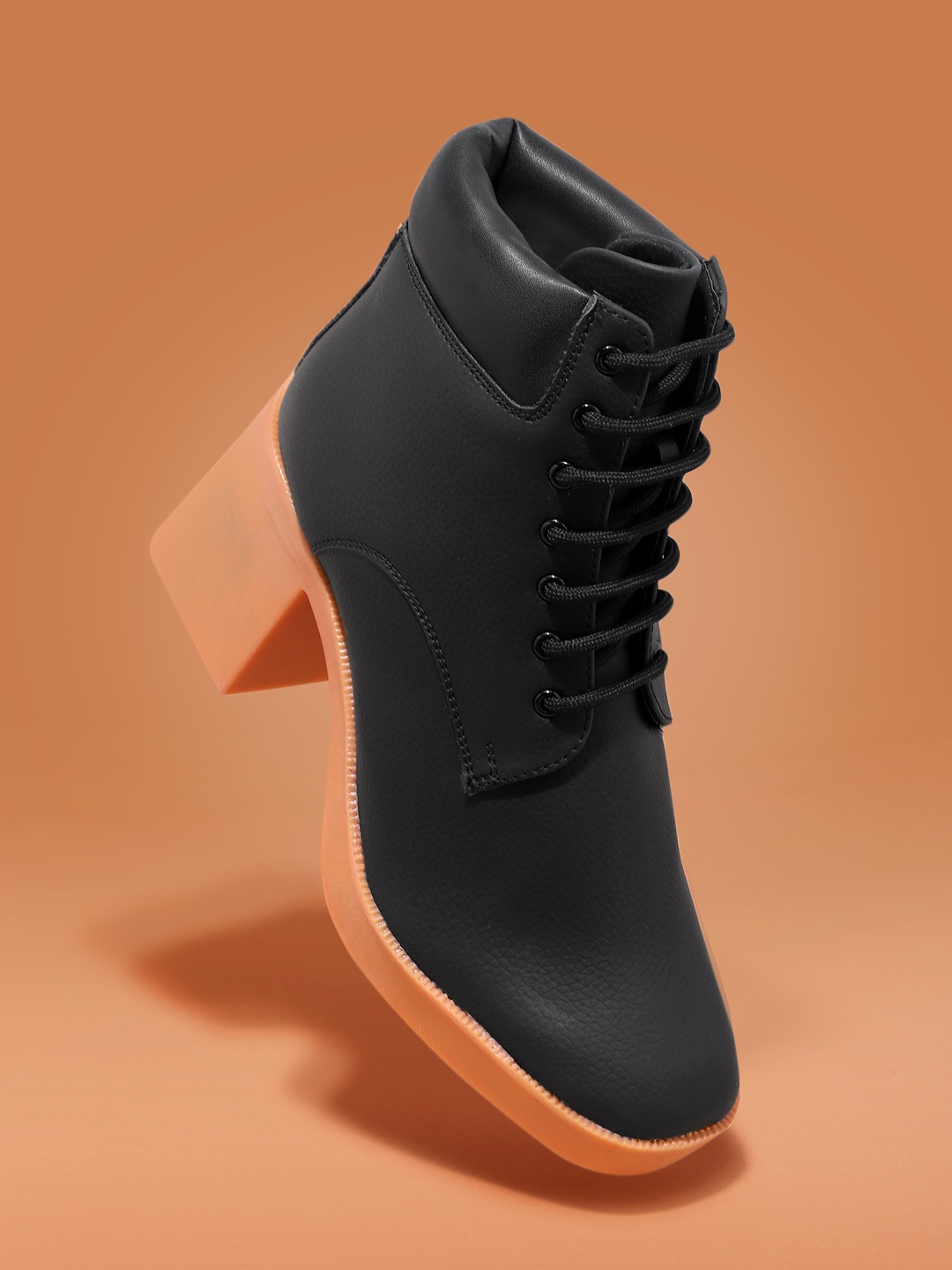 

Lavie Women Square-Toe Mid-Top Block Heel Boots, Black
