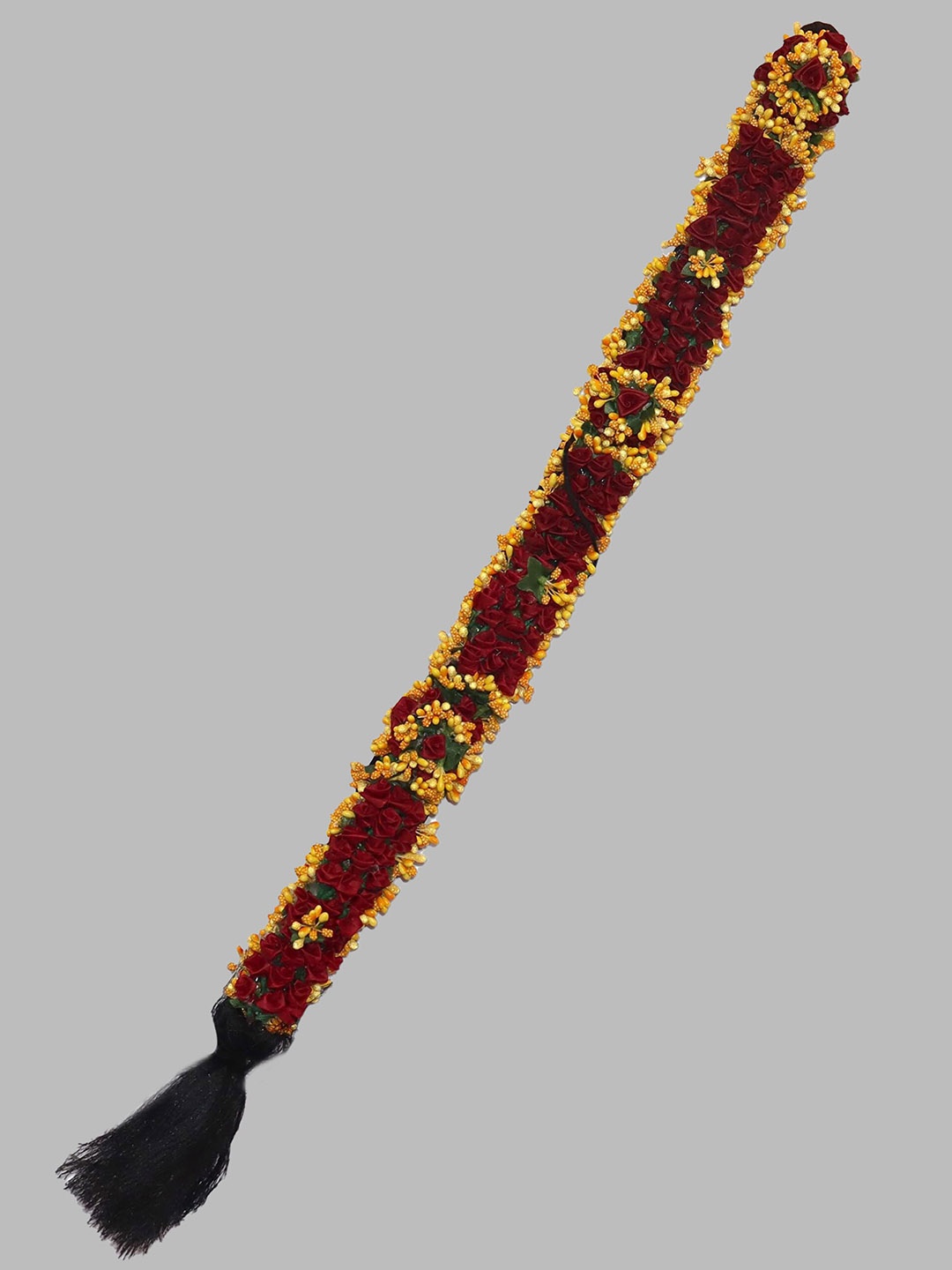 

Krelin Traditional Hair Choti With Flower's Jada Set, Red
