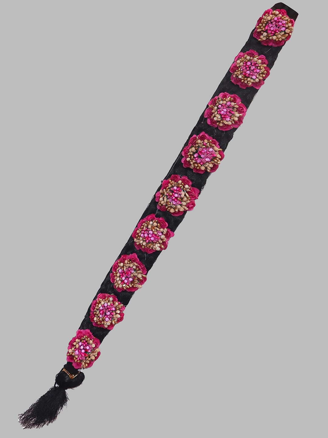 

Krelin Traditional Hair Choti With Flower's Jada Set, Pink