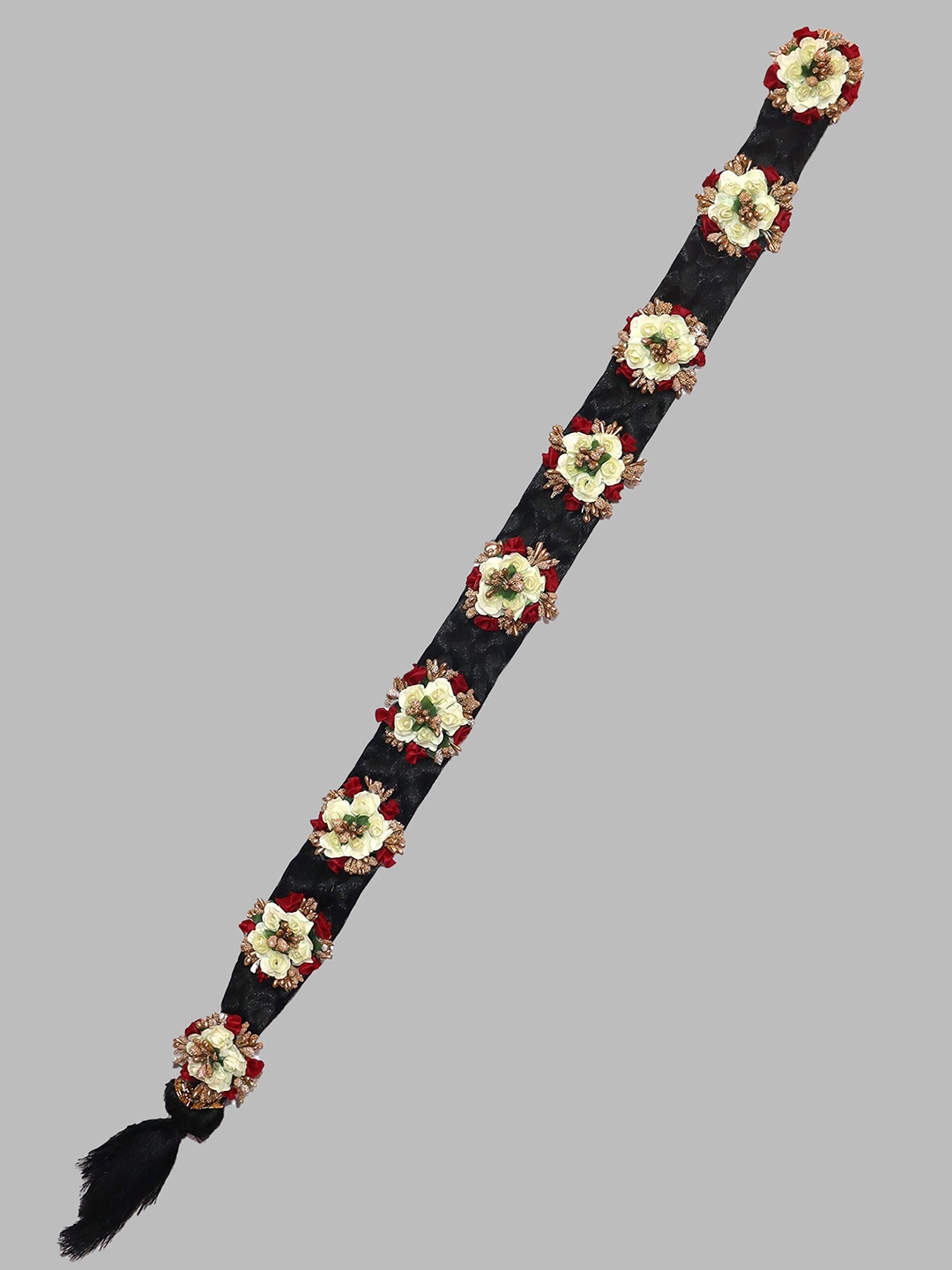

Krelin Traditional Hair Choti With Flower's Jada Set, White