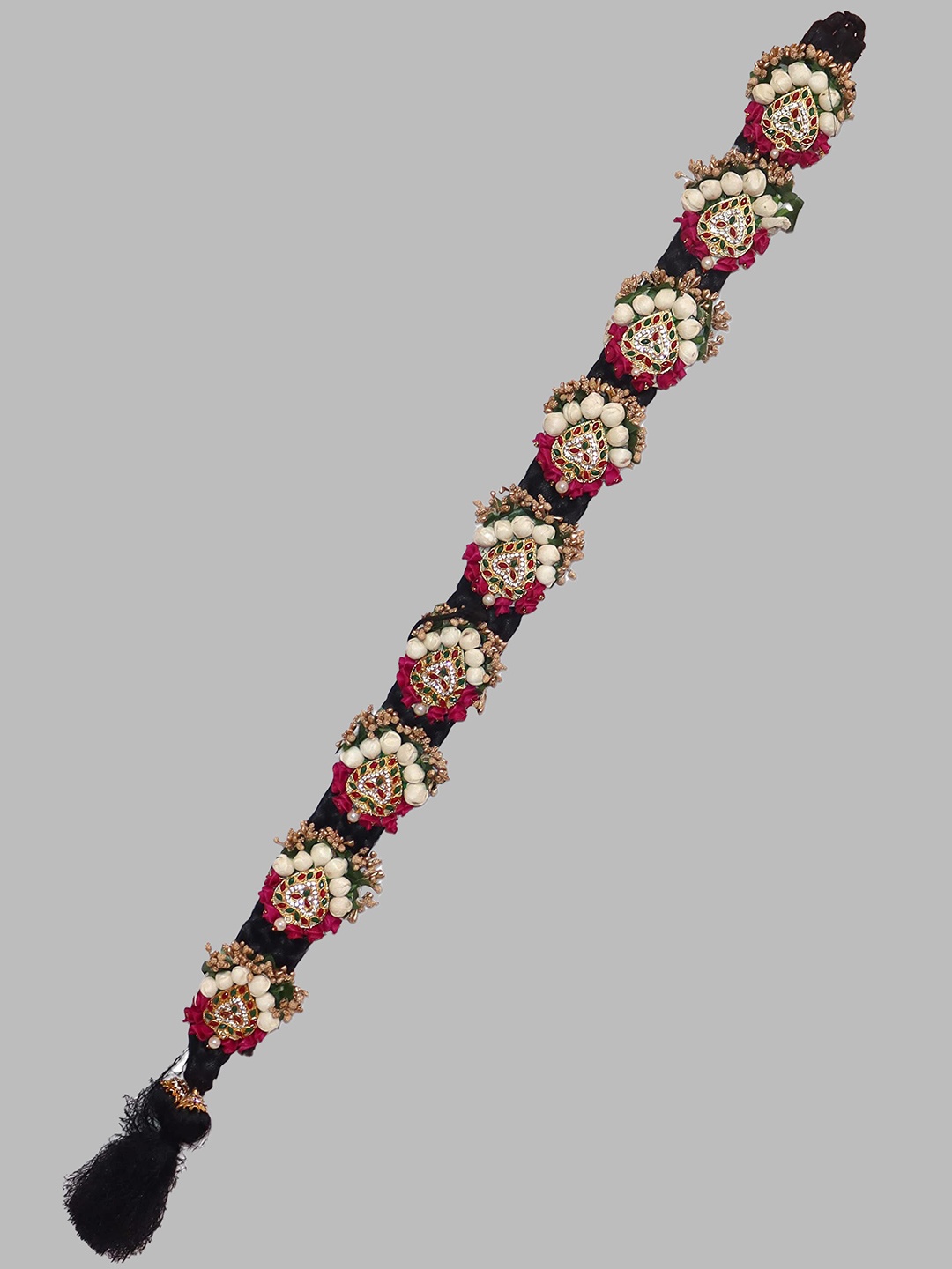 

Krelin Traditional Hair Choti With Flower's Jada Set, White
