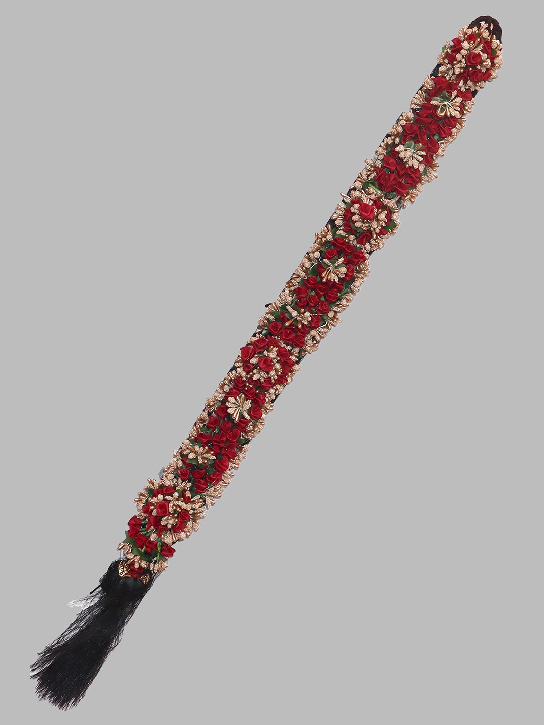 

Krelin Traditional Hair Choti With Flower's Jada Set, Red