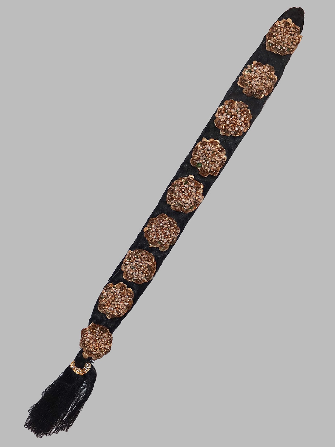 

Krelin Hair Choti With Floral Jada Set, Gold