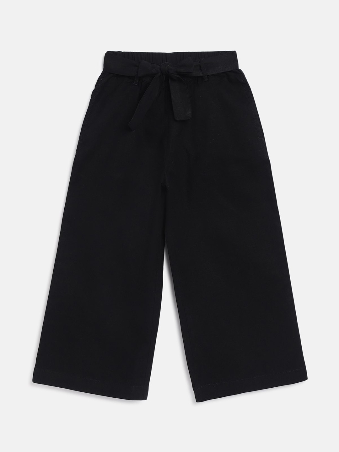 

Campana Girls Mid-Rise Cotton Culottes Trousers, Black