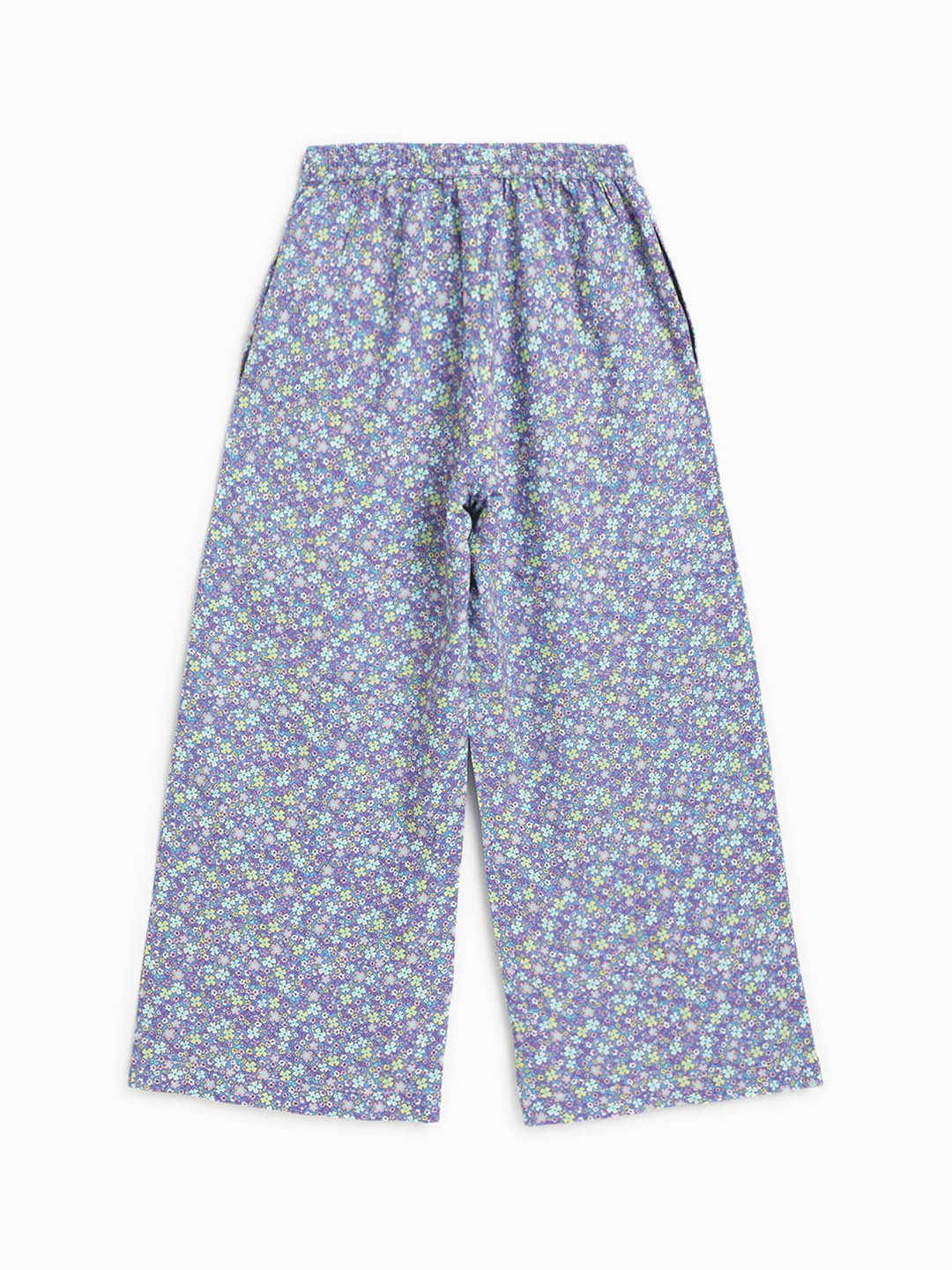 

Campana Girls Floral Printed Pleated Culottes Trousers, Purple