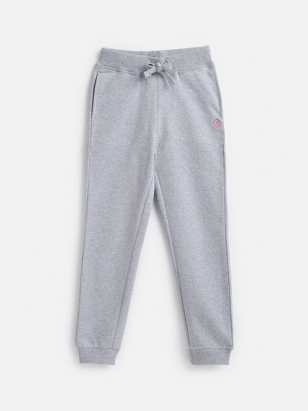 

Campana Girls Mid-Rise Cotton Joggers, Grey melange