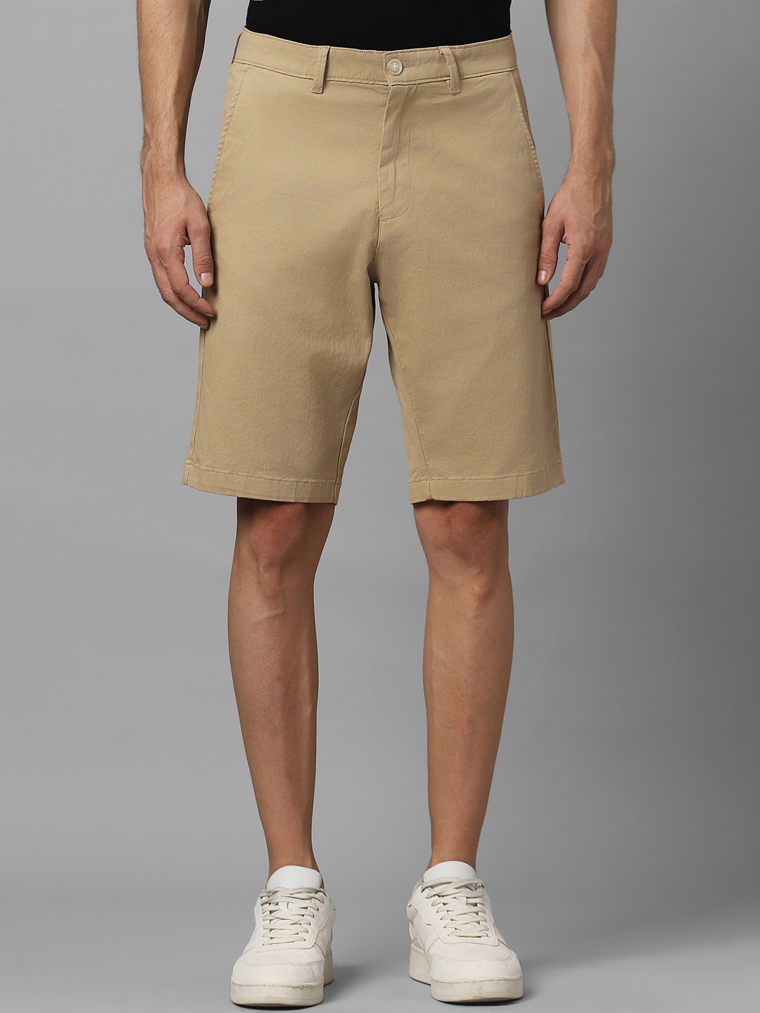 

Allen Solly Men Slim Fit Mid-Rise Pure Cotton Shorts, Beige