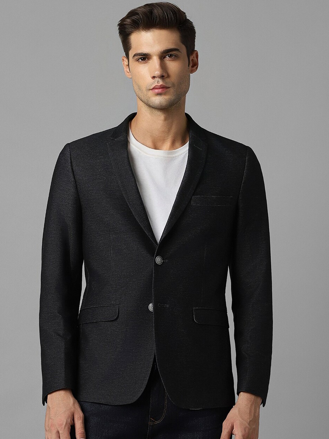 

Louis Philippe Sport Super Slim Fit Notched Lapel Single-Breasted Casual Blazer, Black