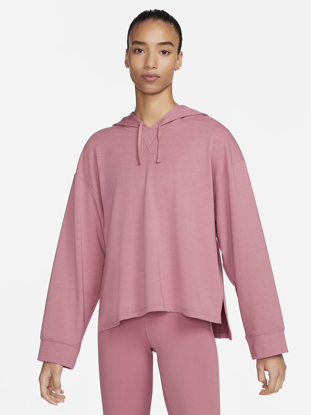 

Nike Yoga Dri-FIT Fleece Hooded Pullover Sweatshirt, Pink