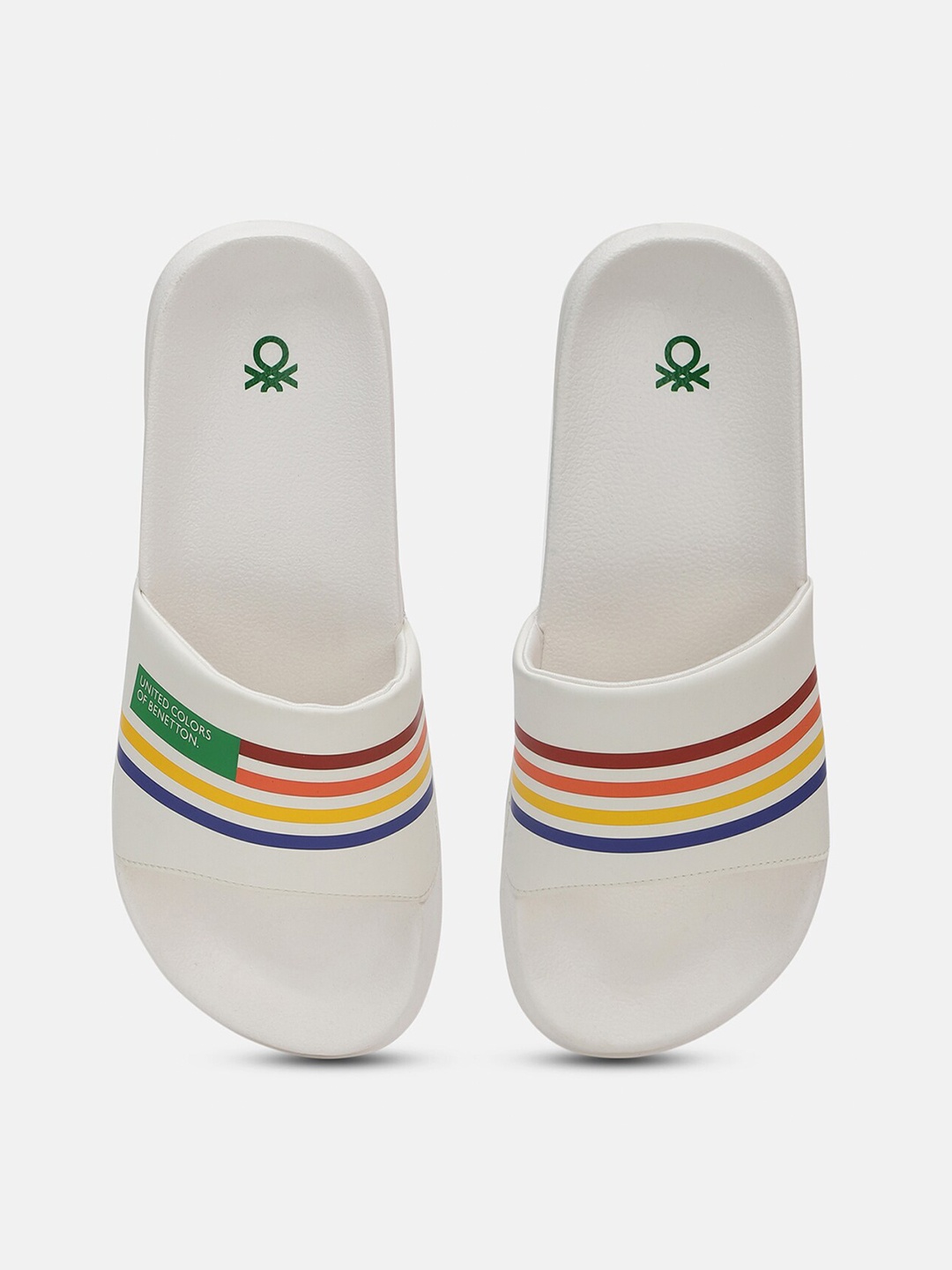 

United Colors of Benetton Men Printed Sliders Flip Flops, White