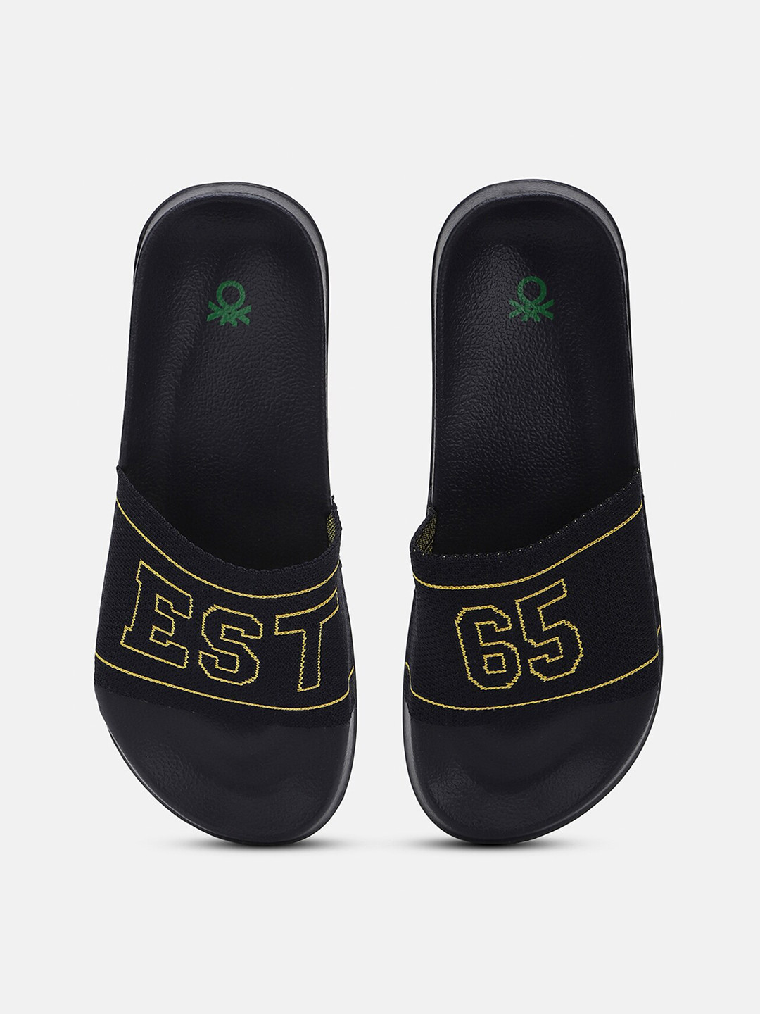 

United Colors of Benetton Men Printed Sliders, Black