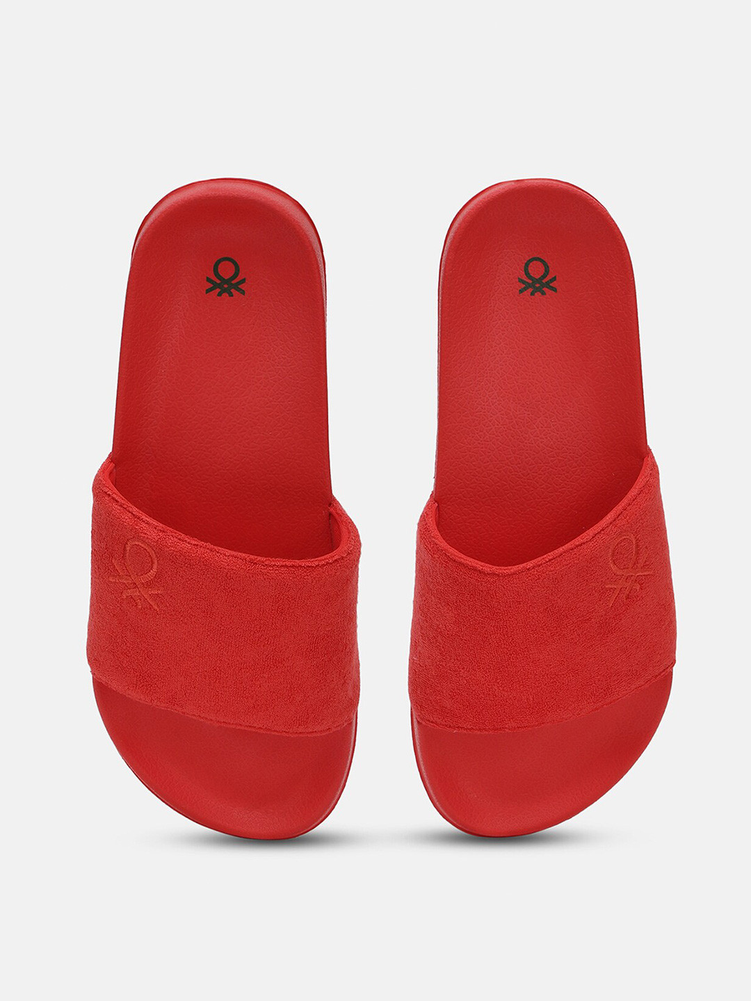 

United Colors of Benetton Women Brand Logo Sliders, Red