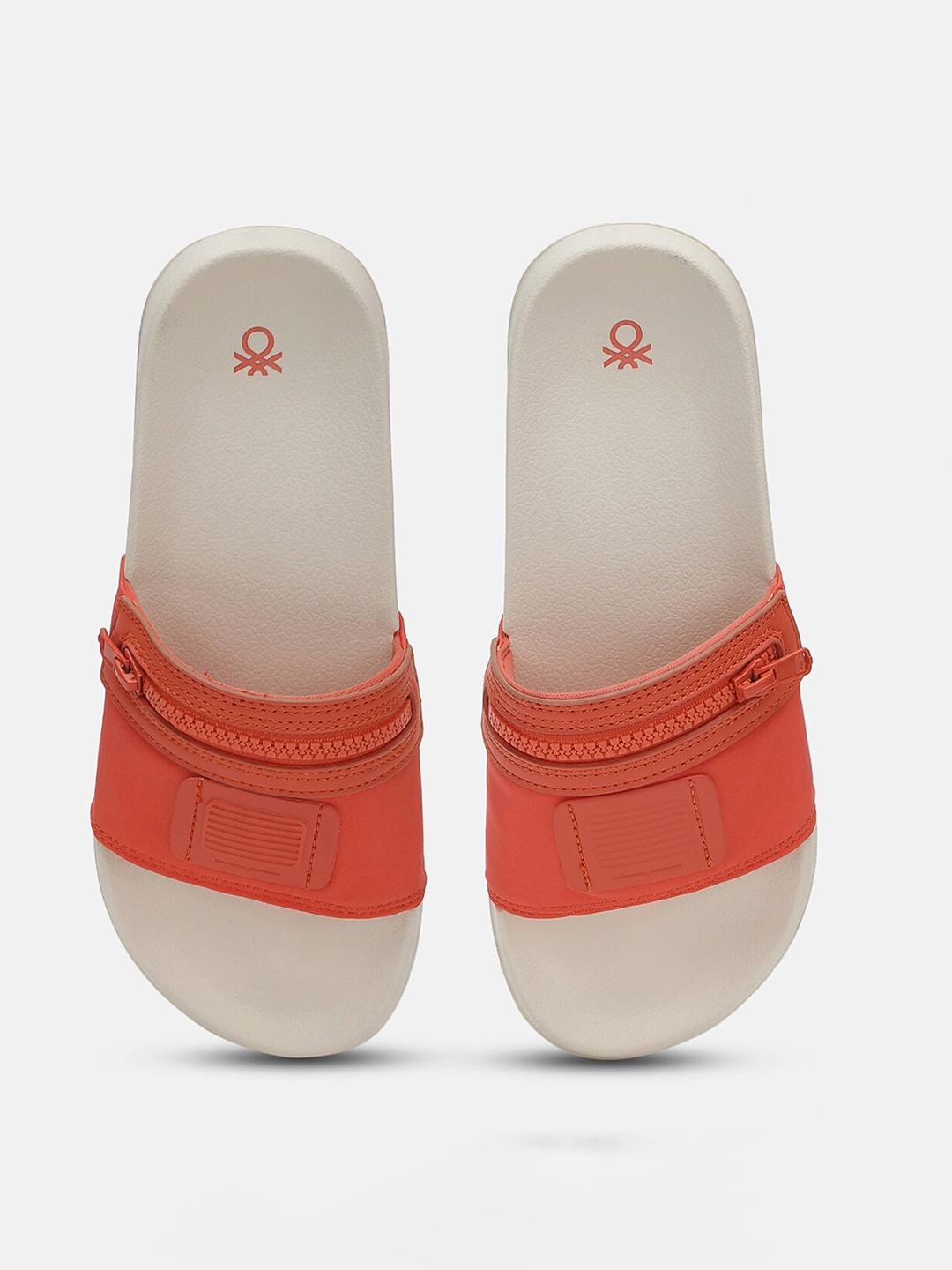 

United Colors of Benetton Women Pattern Sliders, Red